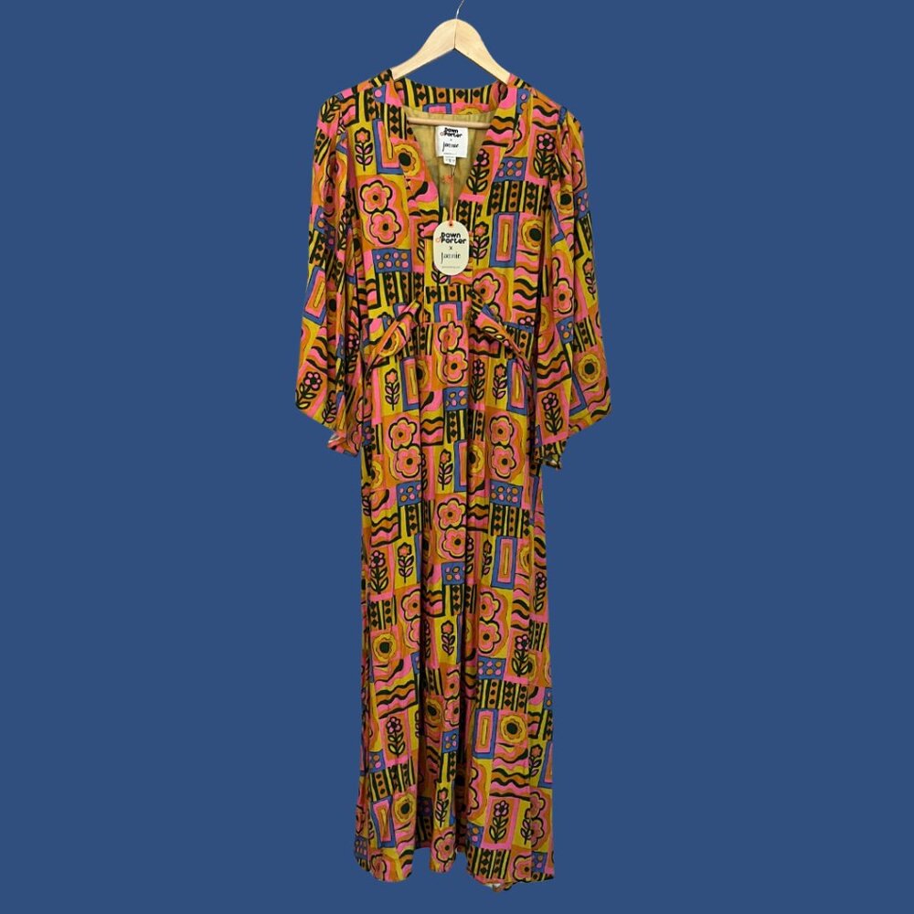 Dawn O'Porter x Joanie Sunrise Floral Geometric Maxi Dress *NWT